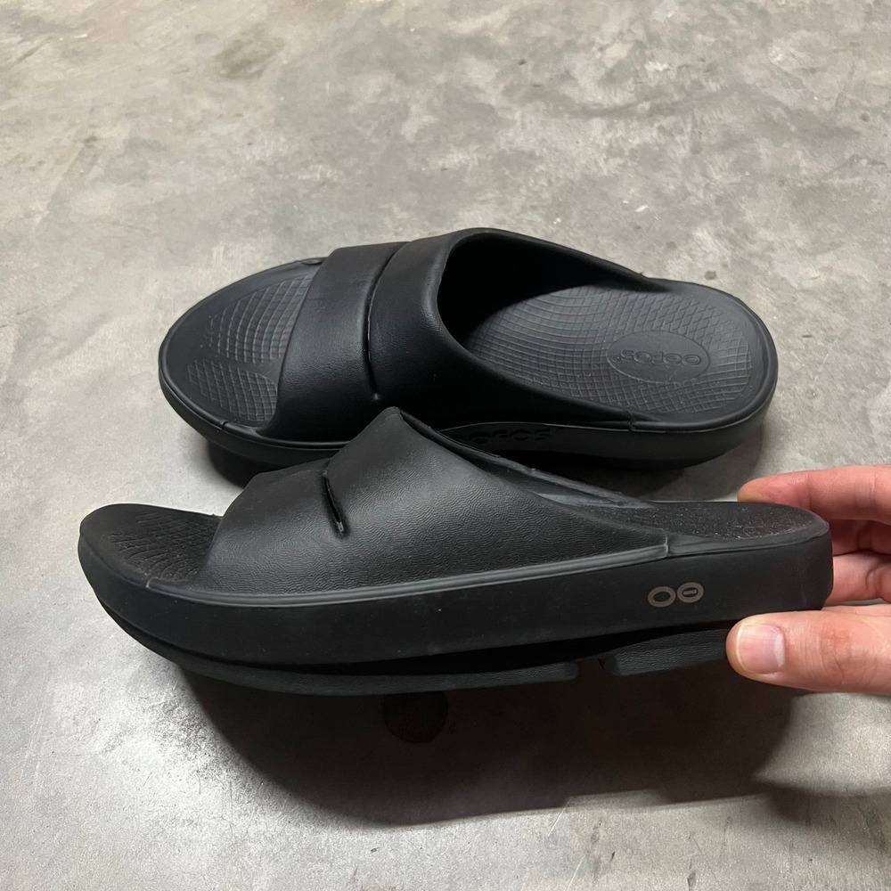 OOFOS OOahh Slide Sandal Black Recovery Footwear Unisex M8 W10 EU 41